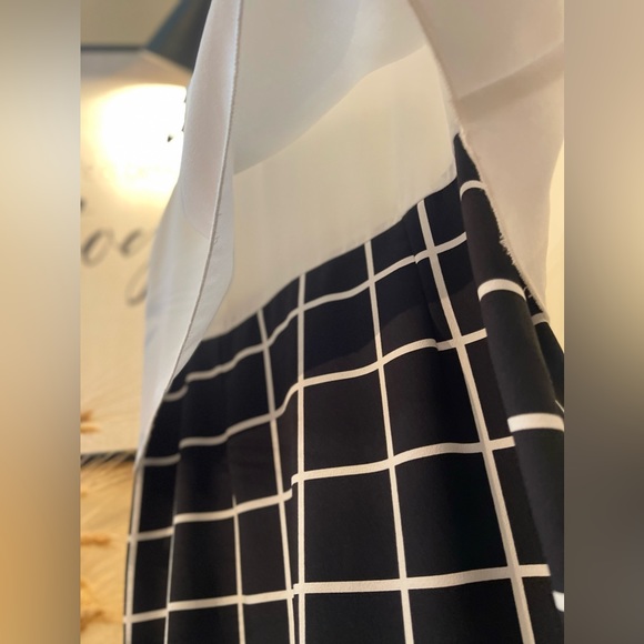 Black and White Mng Collection Lined Checkered Dress - Picture 8 of 13